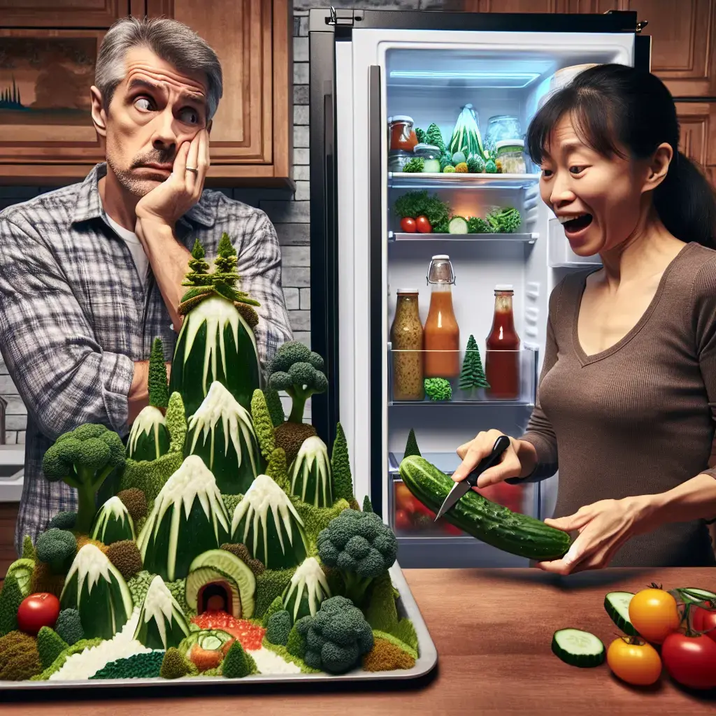 Husband Frustrated by Wife's Fridgescaping Hobby